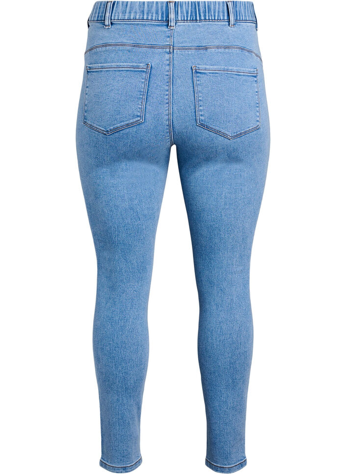 Jeggings med h&oslash;y midje, Bl&aring;, Packshot image number 1