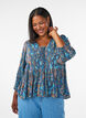 Bluse med paisleytrykk og blondedetaljer, Bl&aring;, Model image number 0