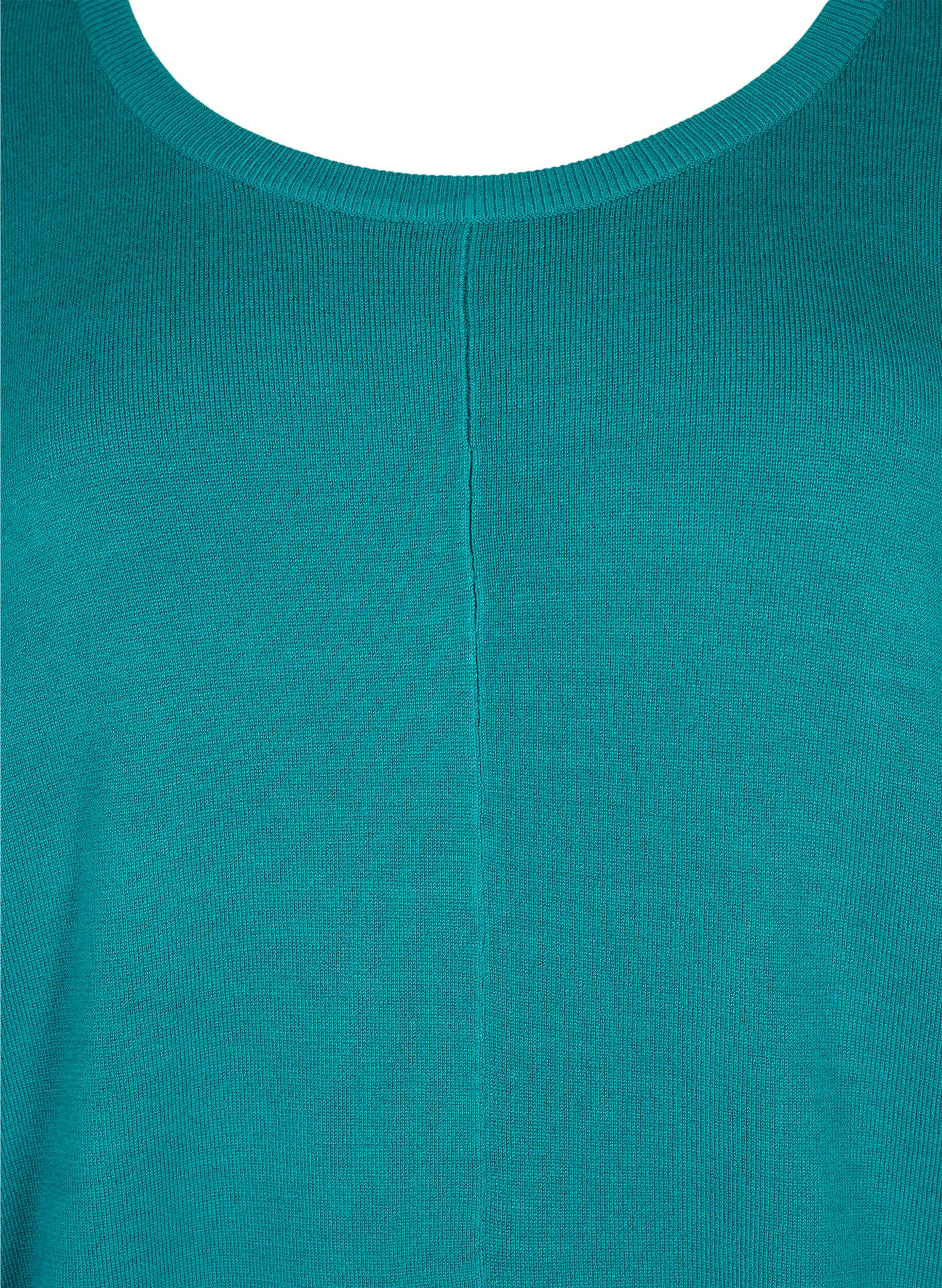 Zizzi Strikket tunika i en viskoseblanding, Deep Lake, Packshot image number 2