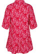 Knelang kjole med blomstertrykk og 3/4 ermer, Rød, Packshot image number 1