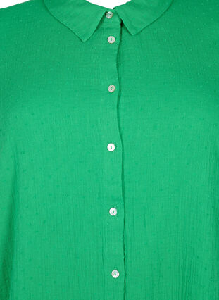 Skjortekjole i bomull med korte ermer, Bright Green, Packshot image number 2