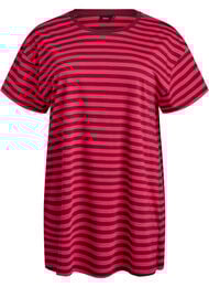 Lang stripet natt-T-skjorte, Rosa