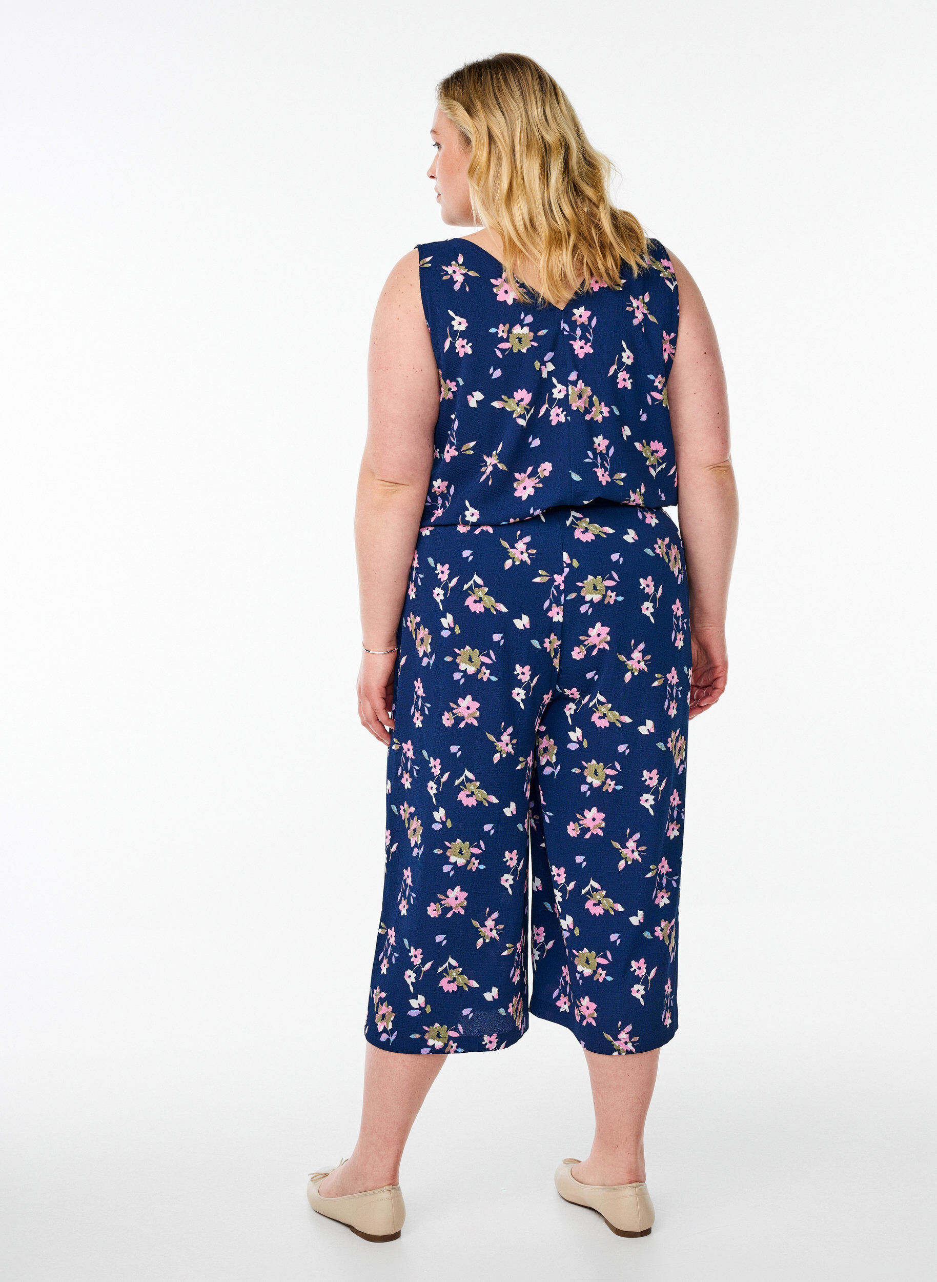 ZizziCulottebukser med m&oslash;nster, Bl&aring;, Model image number 1