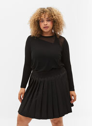 Treningsgenser med mesh og lange ermer, Black, Model