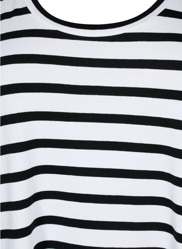Stripete jerseykjole med korte ermer, Black Stripes, Packshot image number 2