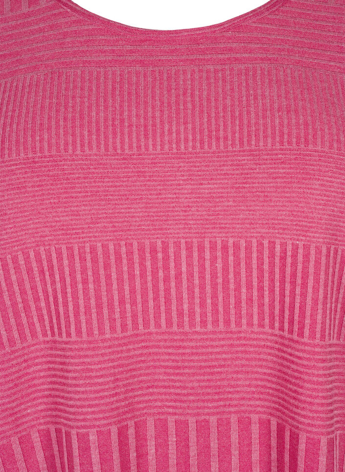 Bluse med 3/4-ermer og stripemønster, Malaga Mel., Packshot image number 2