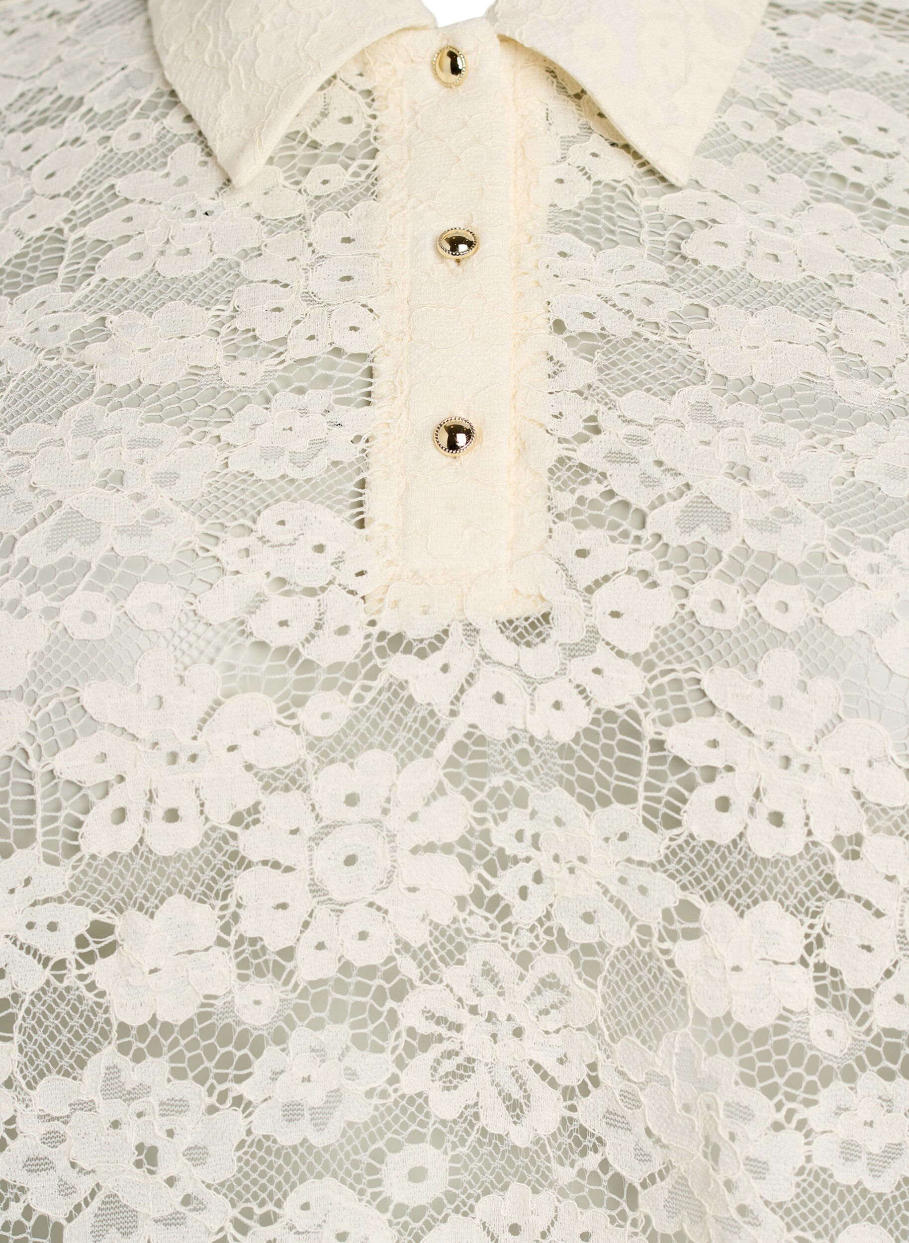 Zizzi Blondebluse med krage og 1/2 ermer, Vanilje, Packshot image number 2