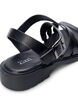 Sommersandal i skinn med bred passform, Black, Packshot image number 4