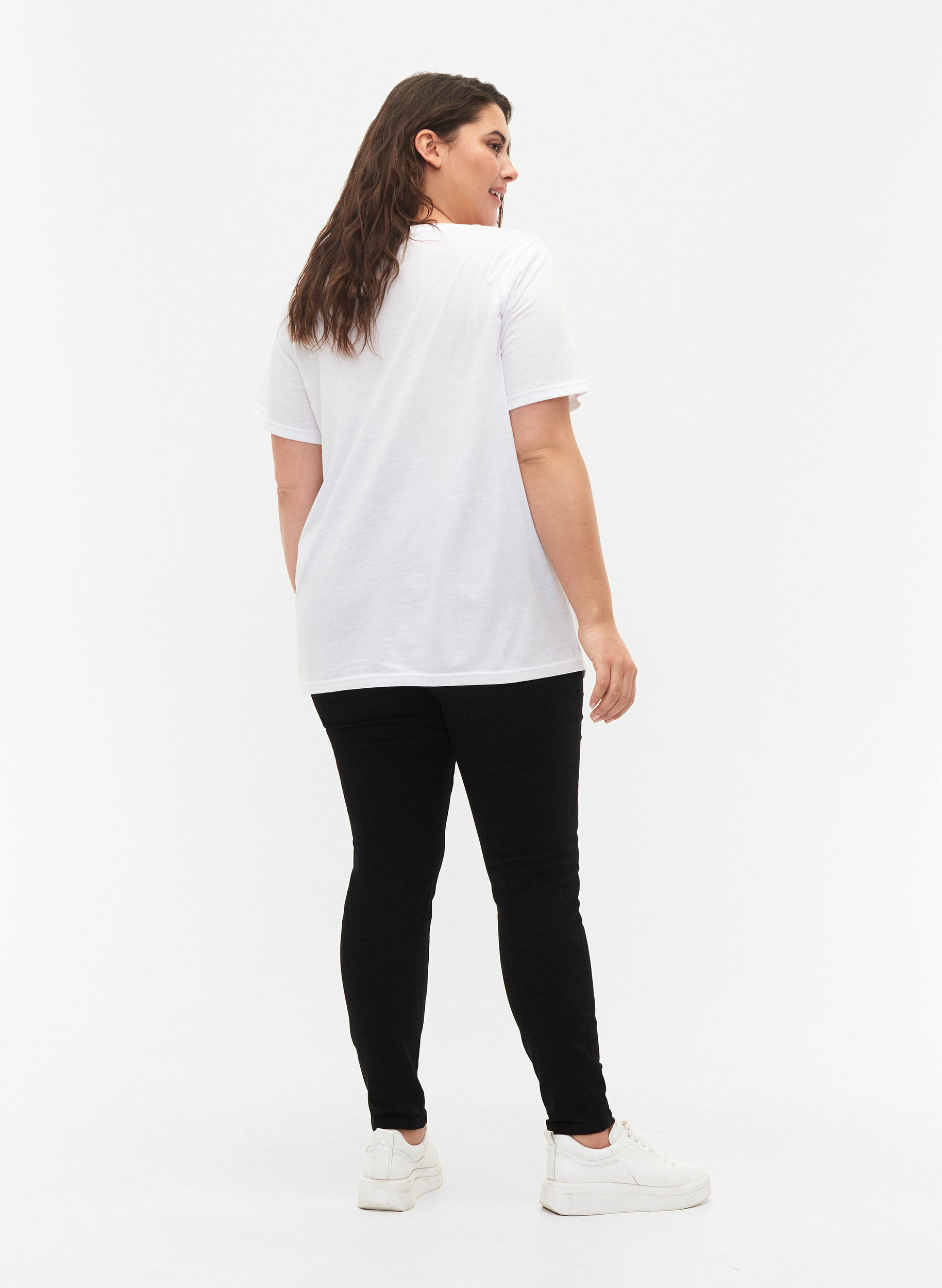 Zizzi FLASH - Tettsittende jeggings med h&oslash;yt liv, Black, Model image number 1