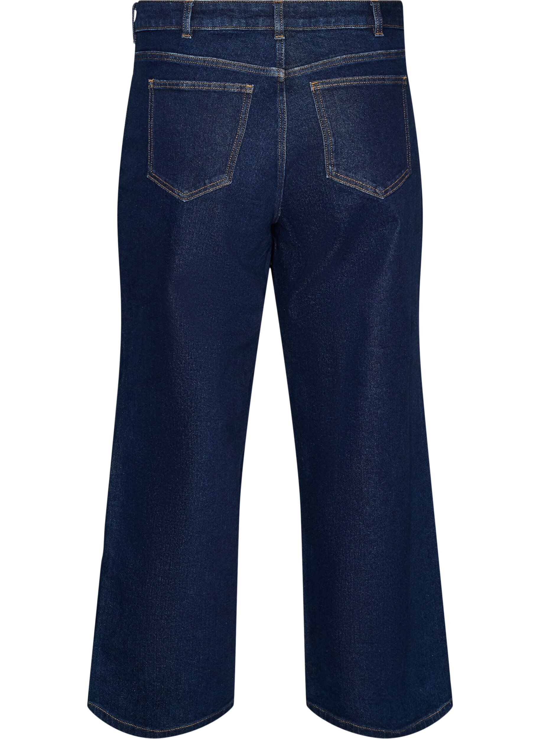 ZizziMyra jeans med h&oslash;y midje og wide fit, Bl&aring;, Packshot image number 1