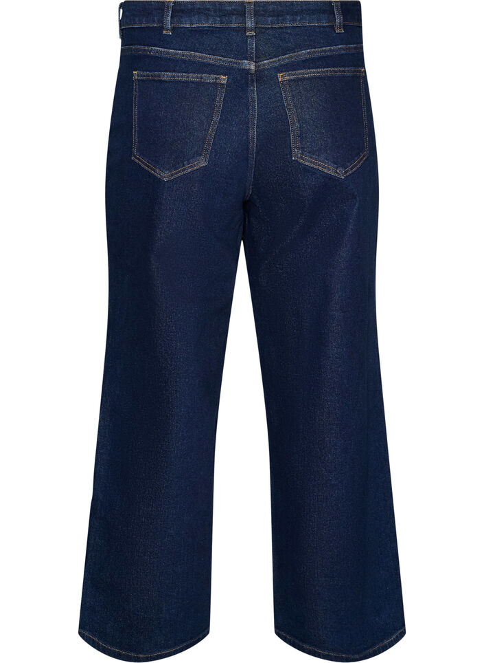 Myra jeans med h&oslash;y midje og wide fit, Bl&aring;, Packshot image number 1