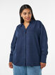 Loose fit skjorte med V-hals, Bl&aring;, Model image number 0