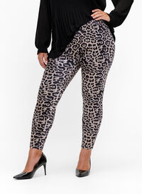 Velour-leggings med leopardmønster, Leopard, Model