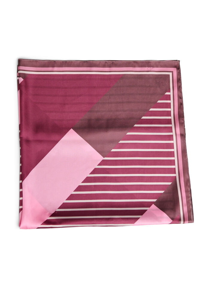 Firkantet skjerf i satin-look med m&oslash;nstret design, R&oslash;d, Packshot image number 1