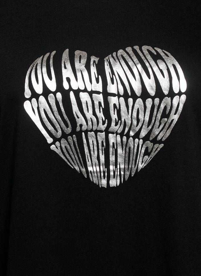 T-skjorte med trykk, Svart, Packshot image number 2