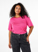 T-skjorte med TENCEL™ Lyocell og striper, Rosa, Model image number 0