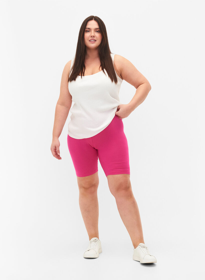 Ensfargede standard sykkelshorts, Rosa, Model image number 1