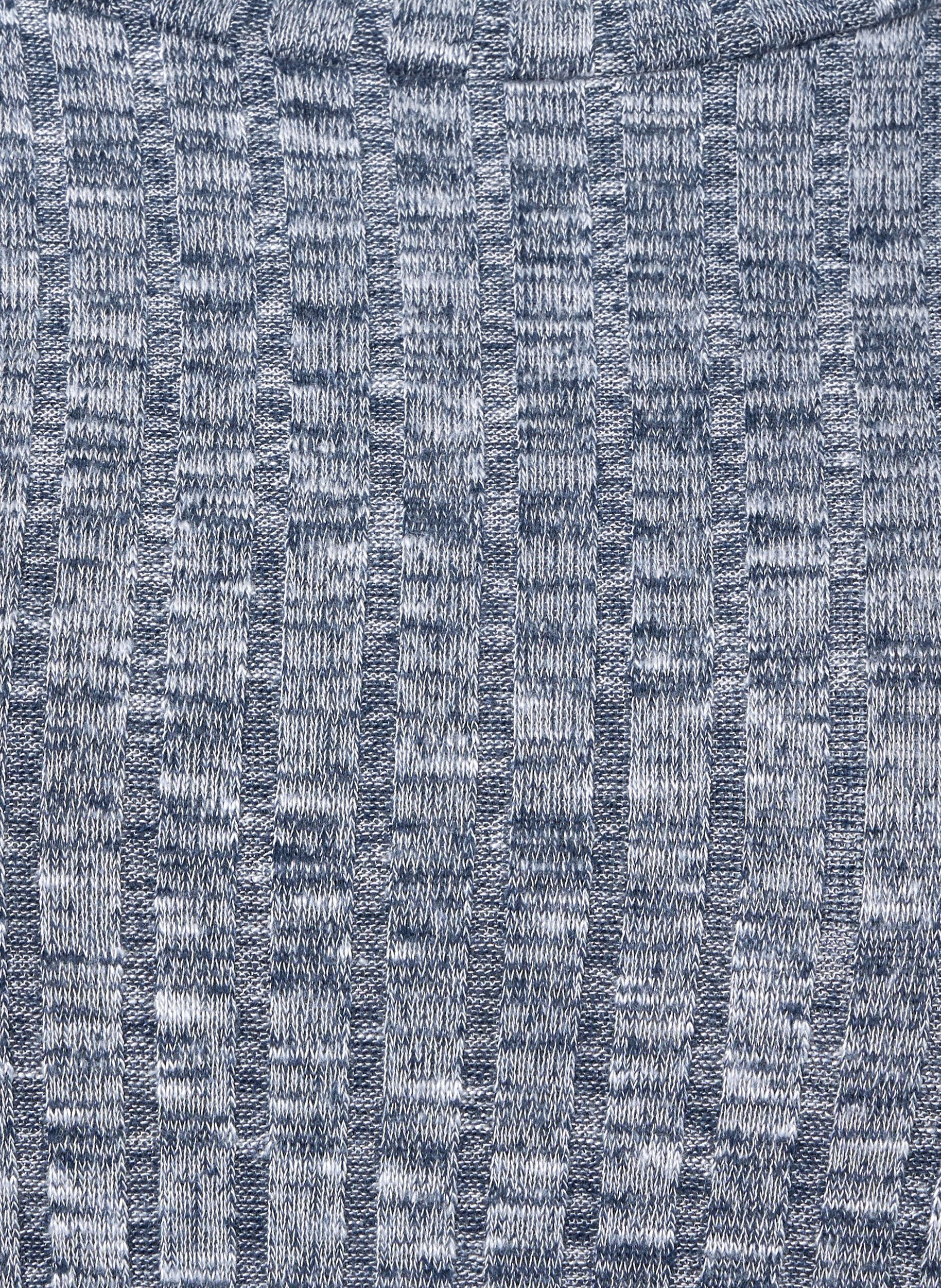 Zizzi Bluse i melange med rund hals og 3/4-ermer, Dress Blues Mel., Packshot image number 3