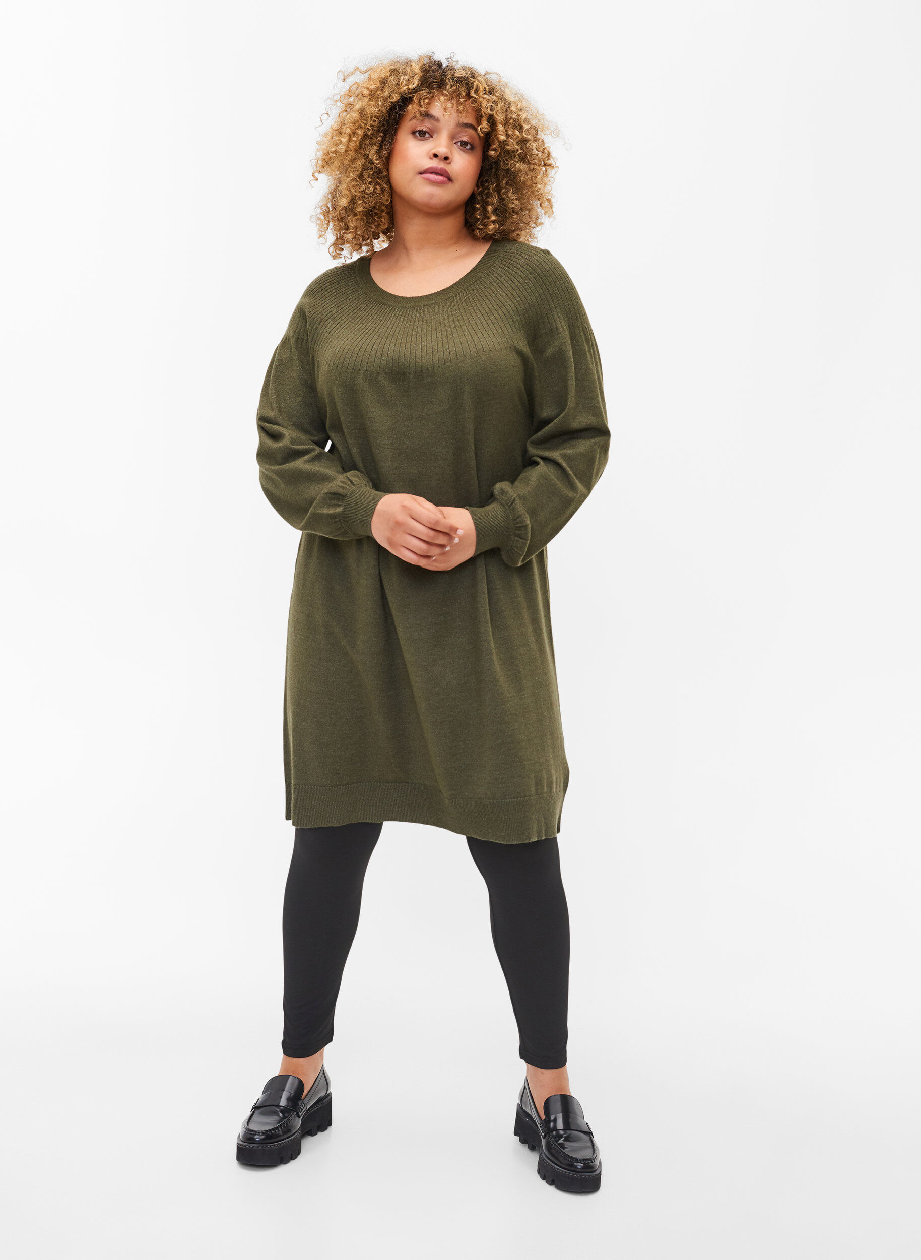 Zizzi Basisleggings, 2.stk, Black, Model image number 2