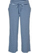 Stripete pyjamasbukser med h&oslash;y midje og vide ben, Bl&aring;, Packshot image number 0