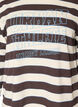 Stripete jerseybluse med sporty teksttrykk, Brun, Packshot image number 2