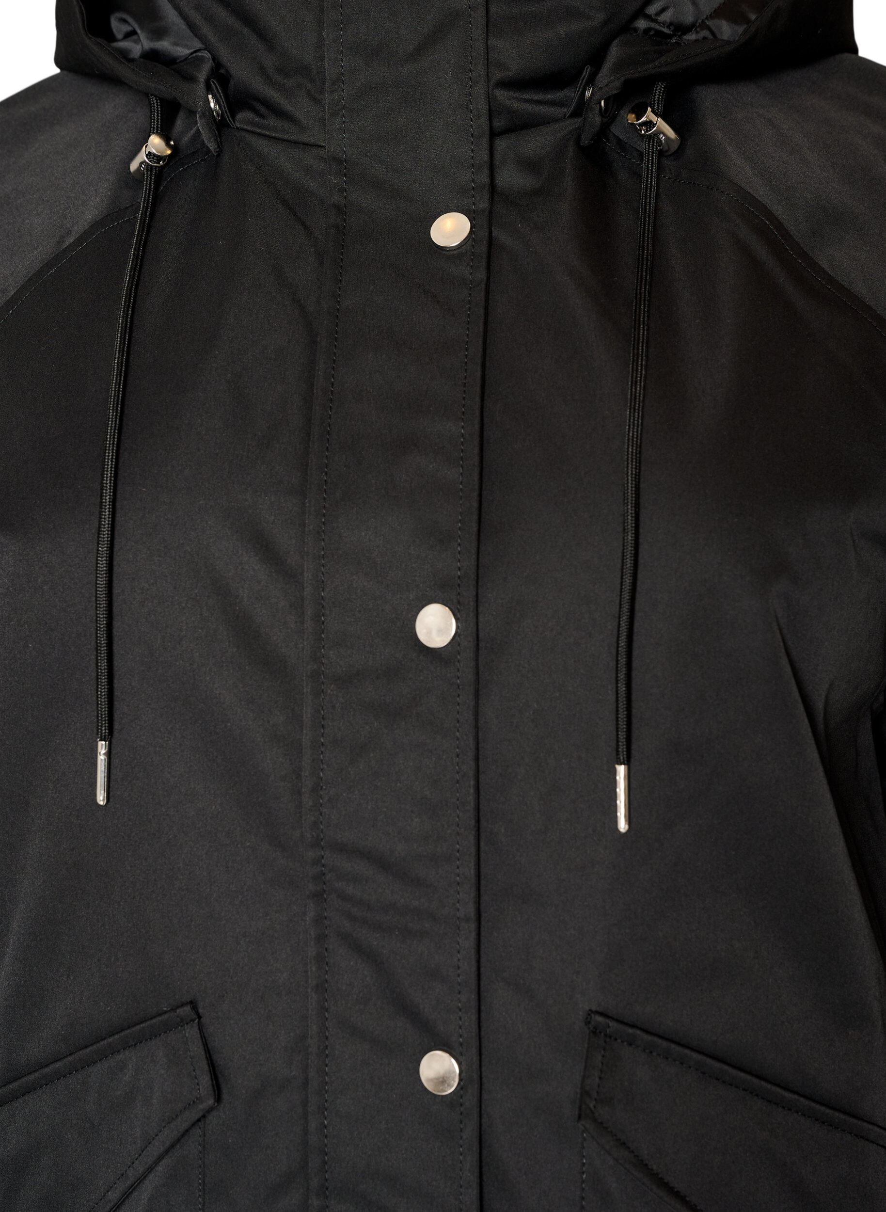 ZizziPolstret parkas med avtakbar hette, Svart, Packshot image number 2