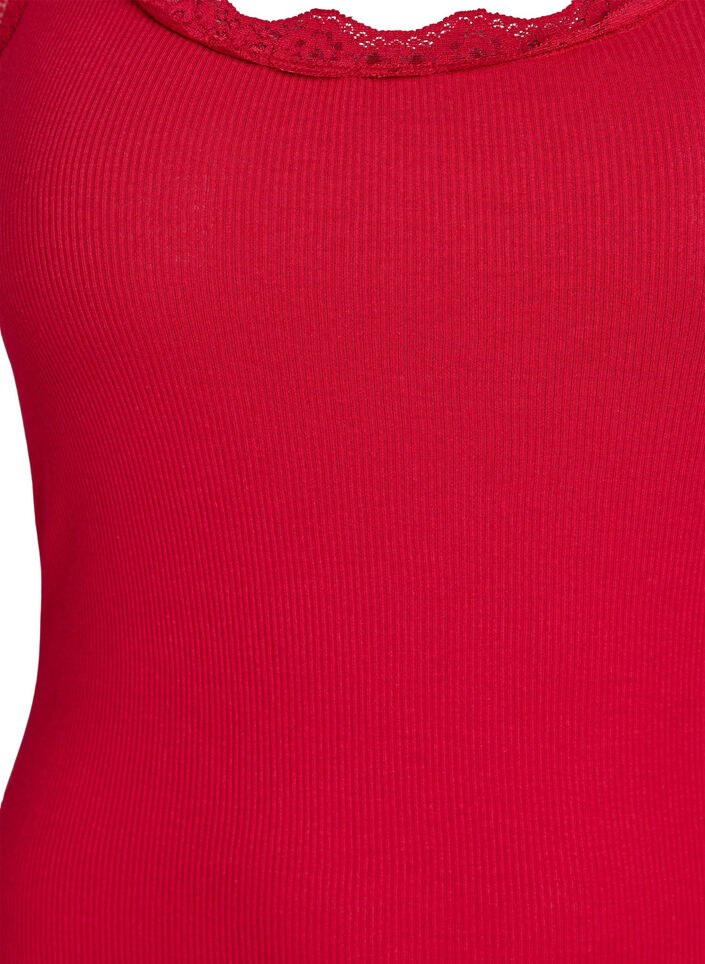Topp med blondekant, R&oslash;d, Packshot image number 2
