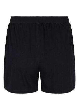 Løse shorts i en bomullsmiks, Black, Packshot image number 1
