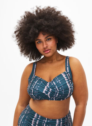 Zizzi Mønstrete bikinioverdel, Tie Dye AOP, Model image number 0