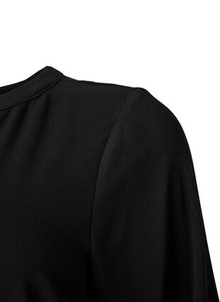 Kjole med lange ermer og V-hals, Black, Packshot image number 3