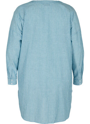 Stripete skjorte i 100% bomull, Blue Stripe, Packshot image number 1