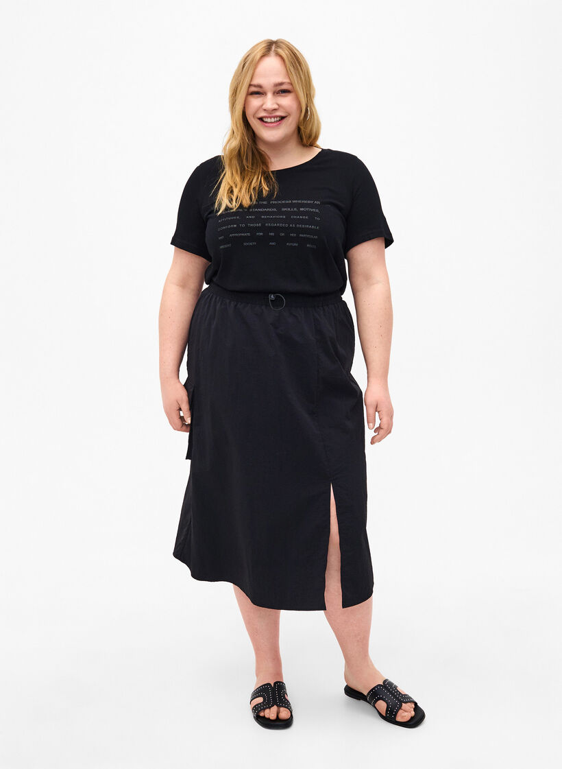 T-skjorte med tekstmotiv, Black W. Black, Model image number 2