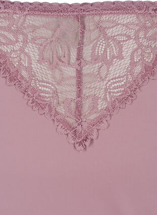 Zizzi Mikrofiberstring med blonder, Rosa, Packshot image number 2