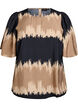 Bluse med vide ermer og grafisk trykk, Svart, Packshot image number 0
