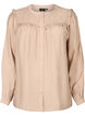 Skjortebluse med volanger og folder, Stucco, Packshot image number 0