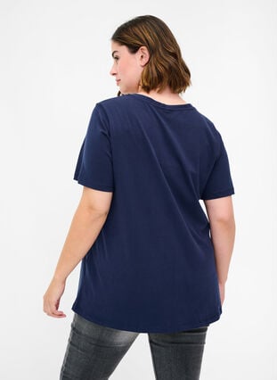 Basis T-skjorte med V-hals, Night Sky, Model image number 1