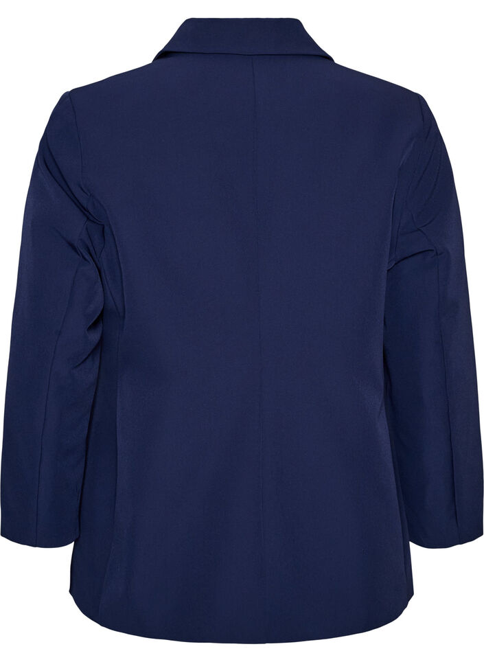 Klassisk blazer med knappelukking, Bl&aring;, Packshot image number 1
