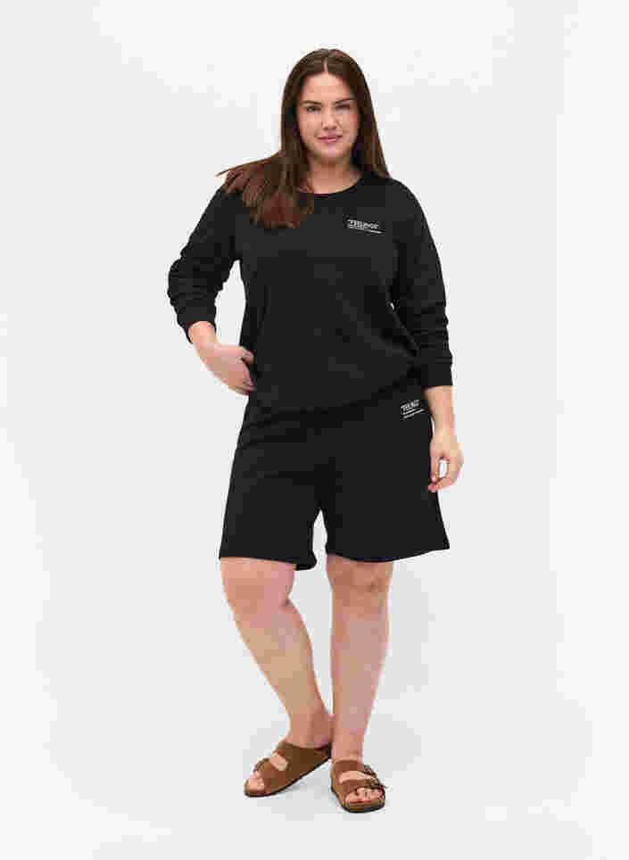 Shorts med trykk, Black, Model image number 2