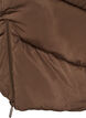 Lang pufferjakke med hette og lommer, Brun, Packshot image number 4