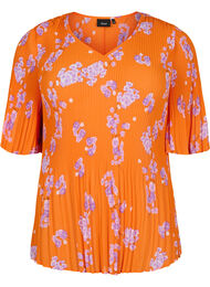 Blomstrete bluse i plissé, Exuberance Flower