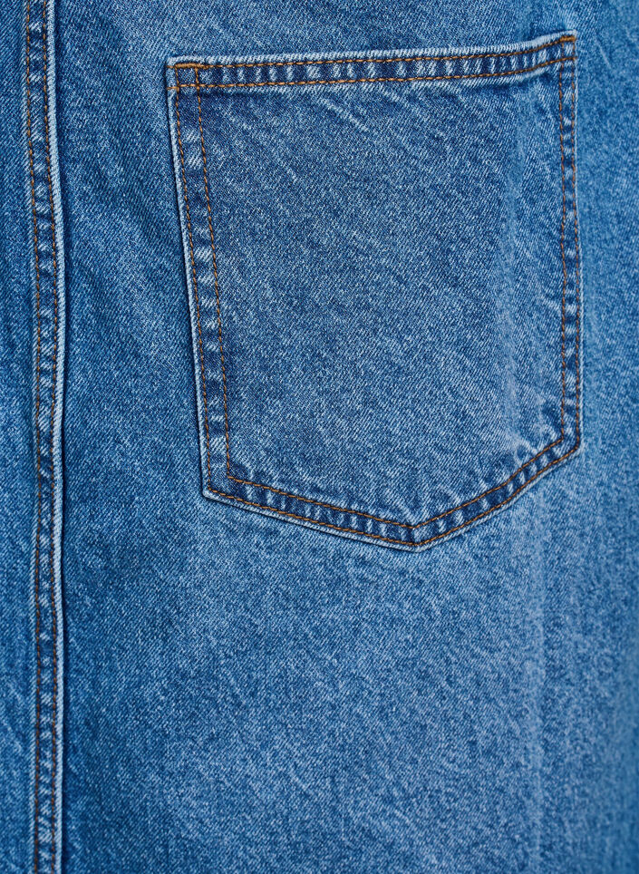 Denim selekjole i midi-lengde, Bl&aring;, Packshot image number 3