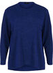 Melange Bluse med rund hals og lange ermer, Sodalite Blue, Packshot image number 0