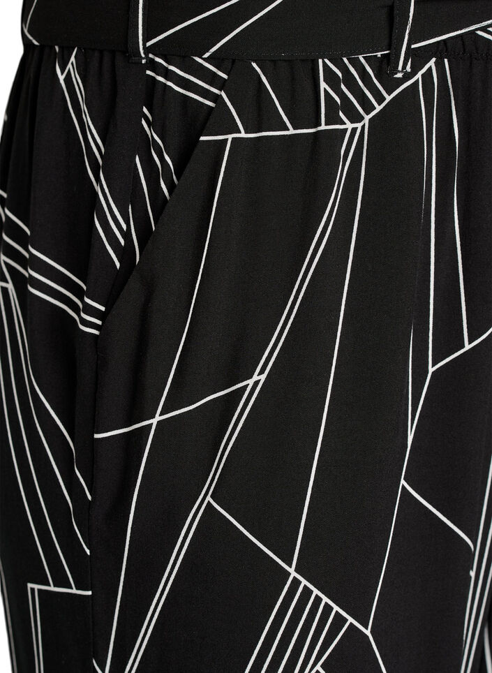 Bukser i viskose med h&oslash;y midje, Svart, Packshot image number 2