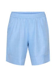 Shorts med lommer og h&oslash;y midje, Bl&aring;