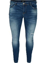 Ekstra slim Sanna jeans med normalt liv, Dark blue denim