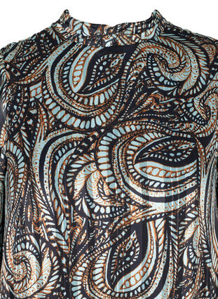 Langermet bluse med paisley-mønster, Black Paisley, Packshot image number 2