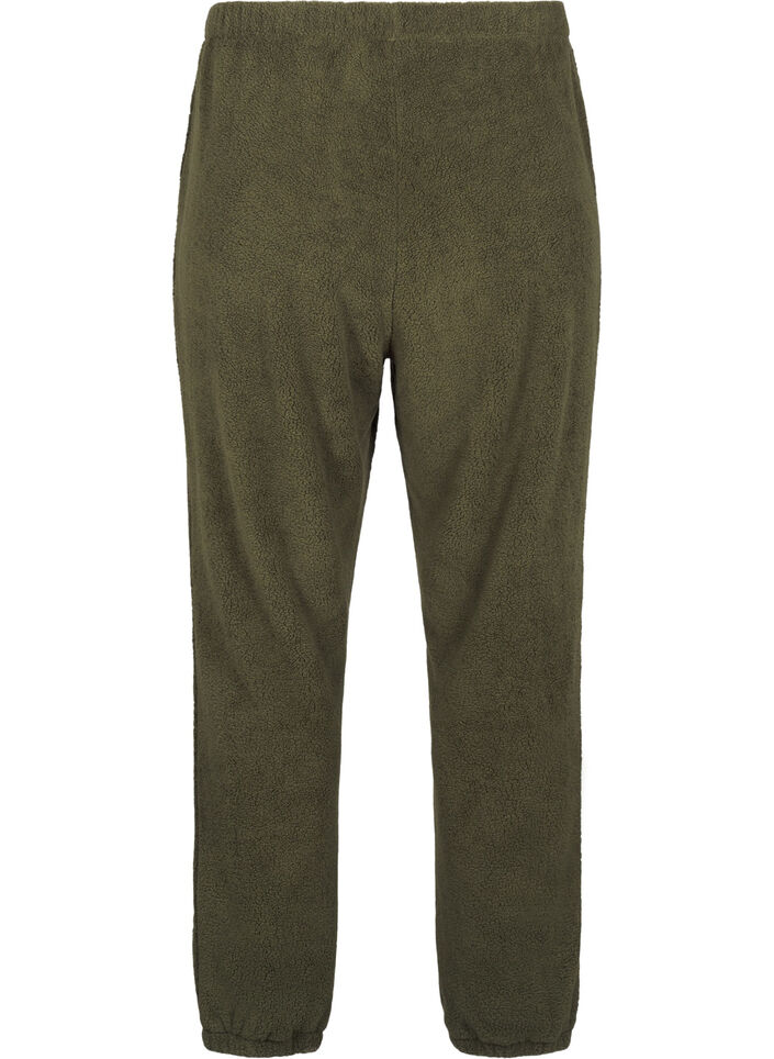 Myke teddybukser med elastisk midje, Forest Night, Packshot image number 1