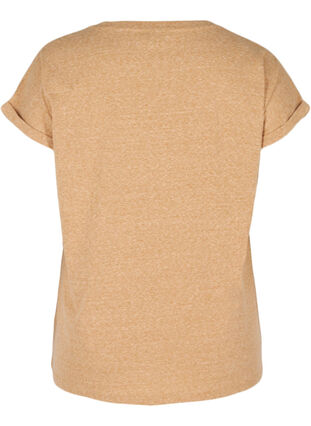 Melert T-skjorte i bomull , BuckthornBrownMel. , Packshot image number 1