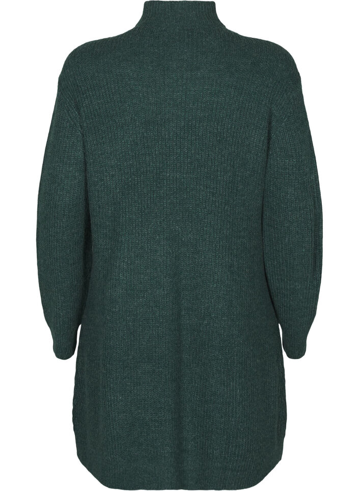 FLASH - Strikket kjole med høy hals, Sea Moss Mel., Packshot image number 1