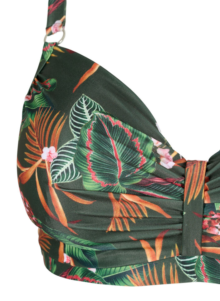 Bikini-BH med bøyler og trykk, Grønn, Packshot image number 2